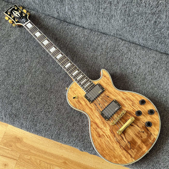 LP Custom Style Electric Guitar with Spalted Maple Top (GKS-013)