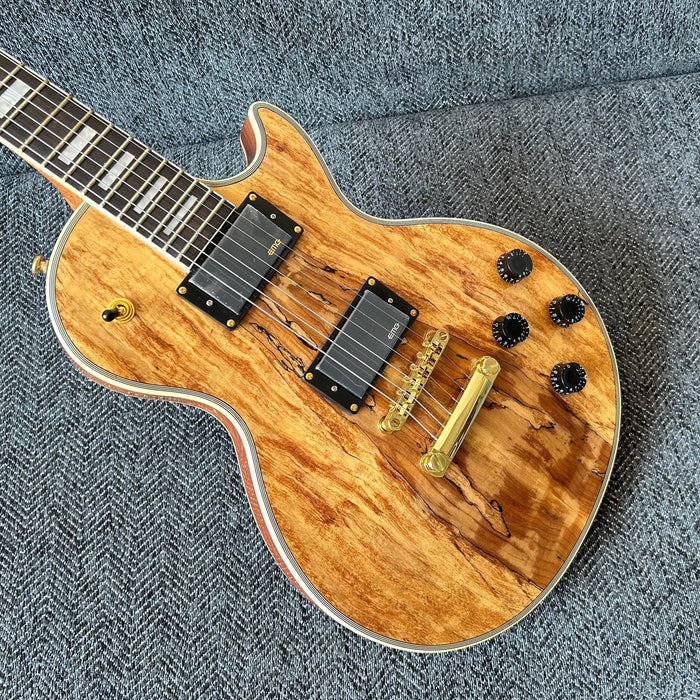 LP Custom Style Electric Guitar with Spalted Maple Top (GKS-013)