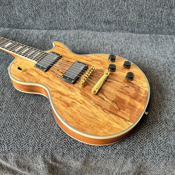 LP Custom Style Electric Guitar with Spalted Maple Top (GKS-013)