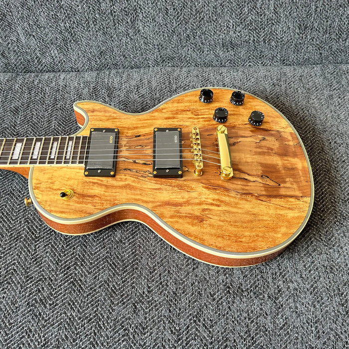 LP Custom Style Electric Guitar with Spalted Maple Top (GKS-013)