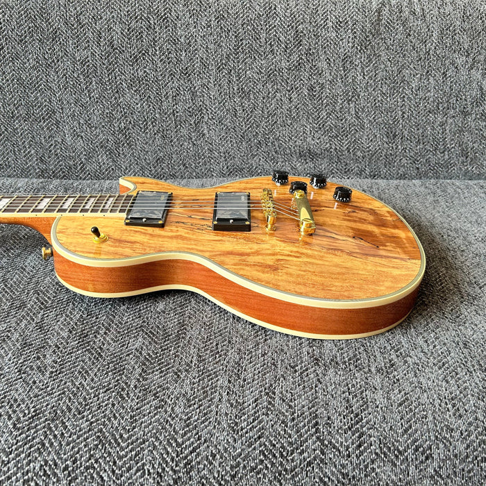 LP Custom Style Electric Guitar with Spalted Maple Top (GKS-013)