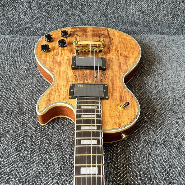 LP Custom Style Electric Guitar with Spalted Maple Top (GKS-013)