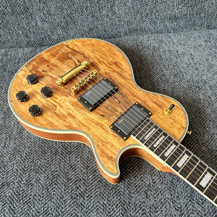 LP Custom Style Electric Guitar with Spalted Maple Top (GKS-013)