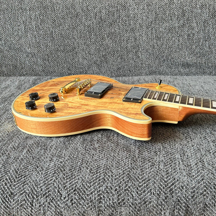 LP Custom Style Electric Guitar with Spalted Maple Top (GKS-013)