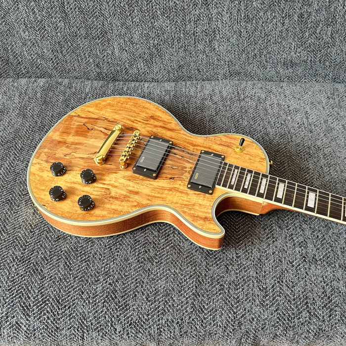 LP Custom Style Electric Guitar with Spalted Maple Top (GKS-013)