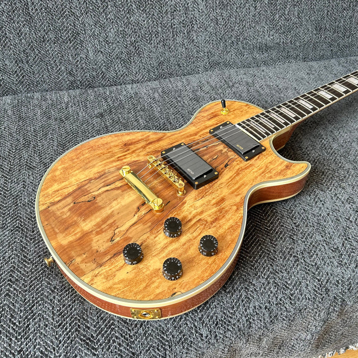 LP Custom Style Electric Guitar with Spalted Maple Top (GKS-013)