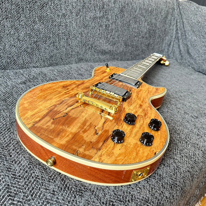 LP Custom Style Electric Guitar with Spalted Maple Top (GKS-013)