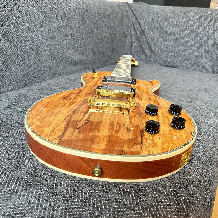 LP Custom Style Electric Guitar with Spalted Maple Top (GKS-013)