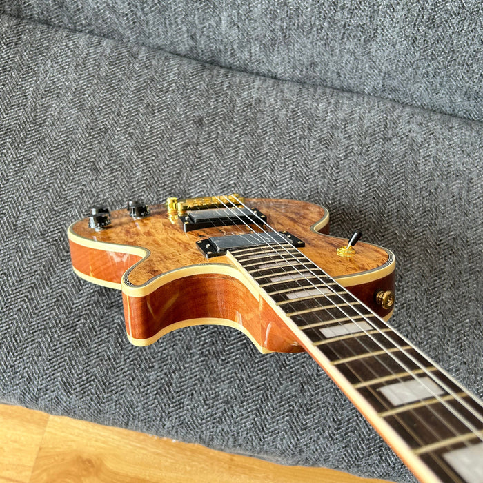 LP Custom Style Electric Guitar with Spalted Maple Top (GKS-013)