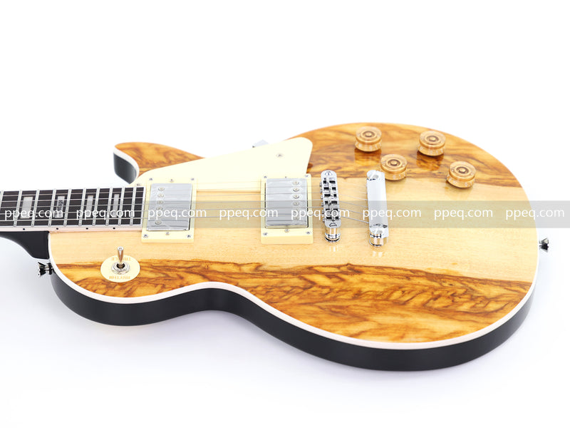 LP Standard Style Ultra-thin Body Electric Guitar with AAA Burl Maple Veneer Top (HY-2569)