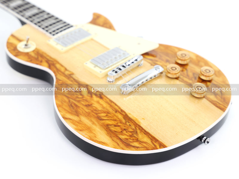 LP Standard Style Ultra-thin Body Electric Guitar with AAA Burl Maple Veneer Top (HY-2569)