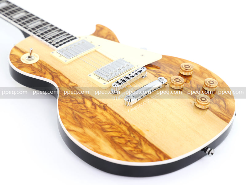 LP Standard Style Ultra-thin Body Electric Guitar with AAA Burl Maple Veneer Top (HY-2569)