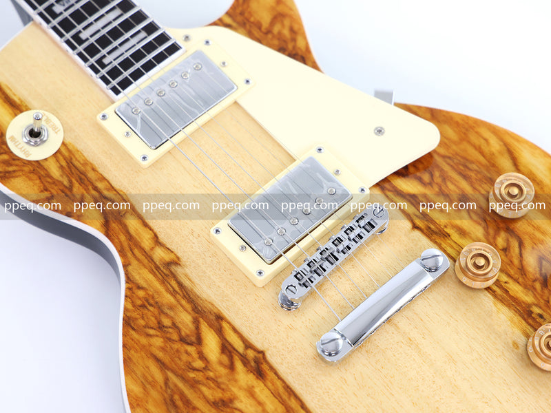 LP Standard Style Ultra-thin Body Electric Guitar with AAA Burl Maple Veneer Top (HY-2569)