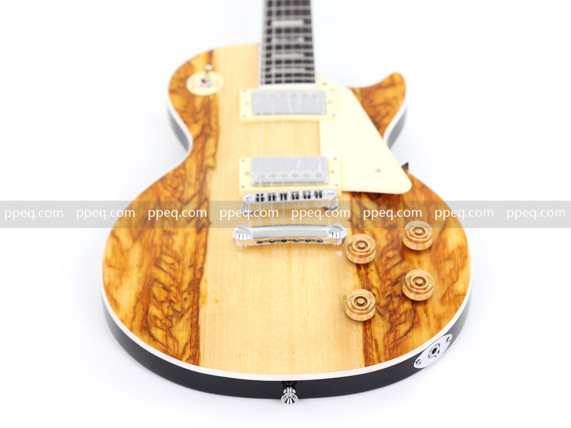 LP Standard Style Ultra-thin Body Electric Guitar with AAA Burl Maple Veneer Top (HY-2569)