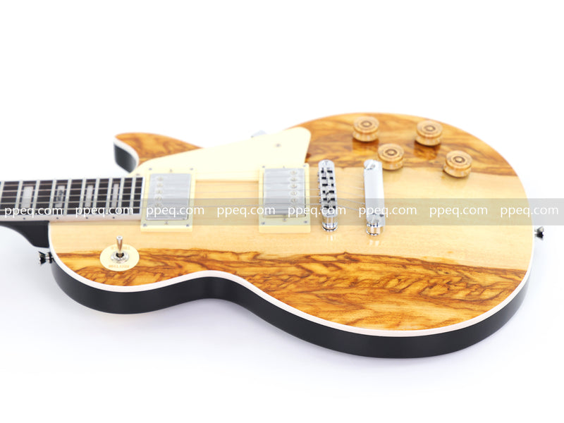 LP Standard Style Ultra-thin Body Electric Guitar with AAA Burl Maple Veneer Top (HY-2569)