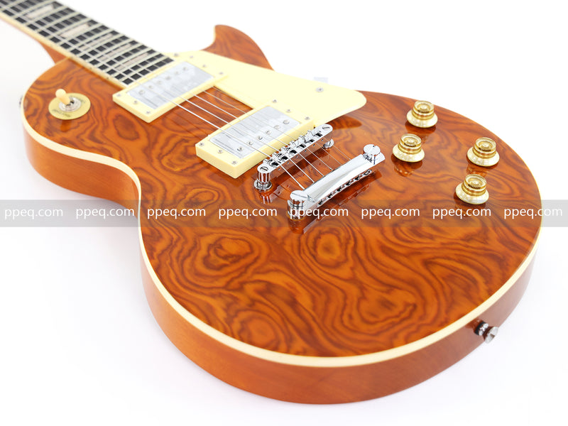 LP Standard Style Electric Guitar with Burl Rosewood Top (YMZ-088)