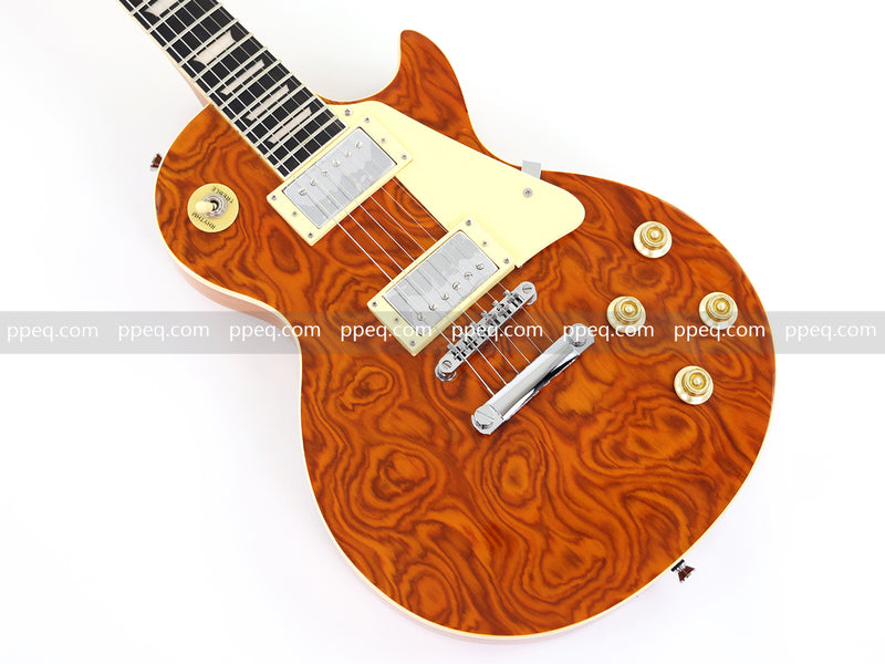 LP Standard Style Electric Guitar with Burl Rosewood Top (YMZ-088)