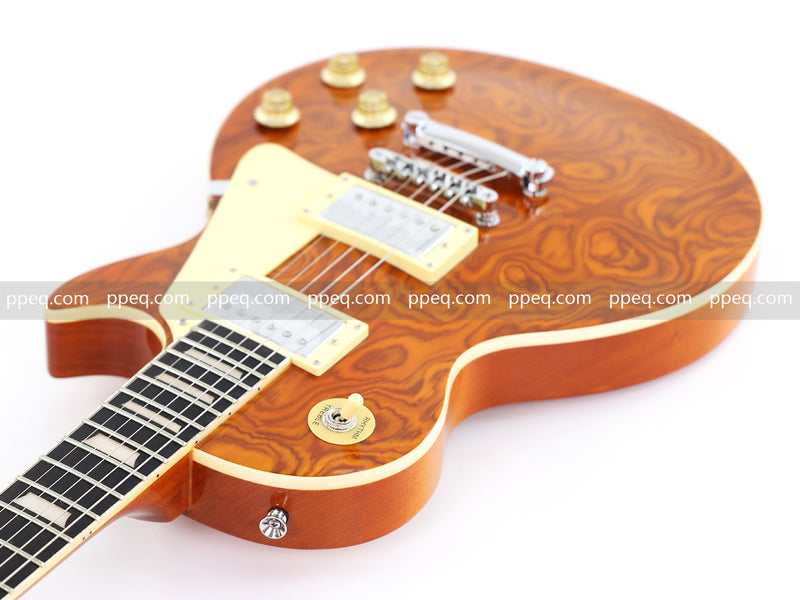 LP Standard Style Electric Guitar with Burl Rosewood Top (YMZ-088)