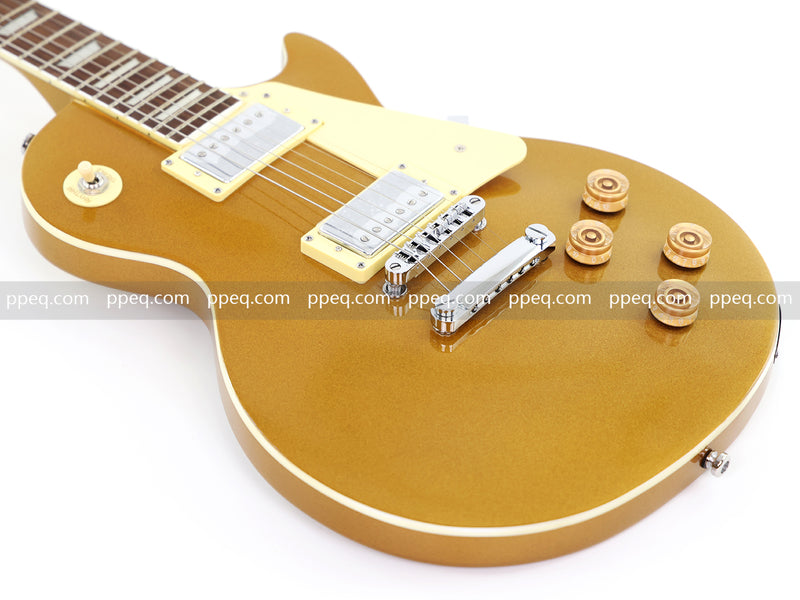 LP Standard Style Electric Guitar with Gloss Gold Metallic Finish (HY-2520)
