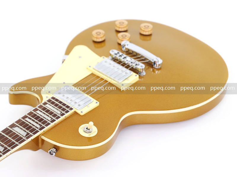 LP Standard Style Electric Guitar with Gloss Gold Metallic Finish (HY-2520)