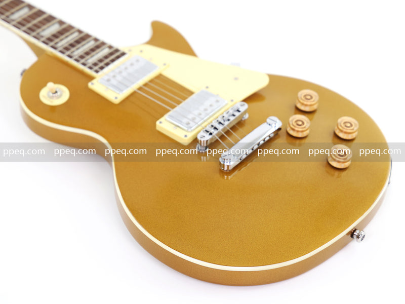 LP Standard Style Electric Guitar with Gloss Gold Metallic Finish (HY-2520)