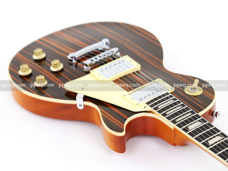 LP Standard Style Electric Guitar with Zebrawood Maple Veneer (YMZ-087)