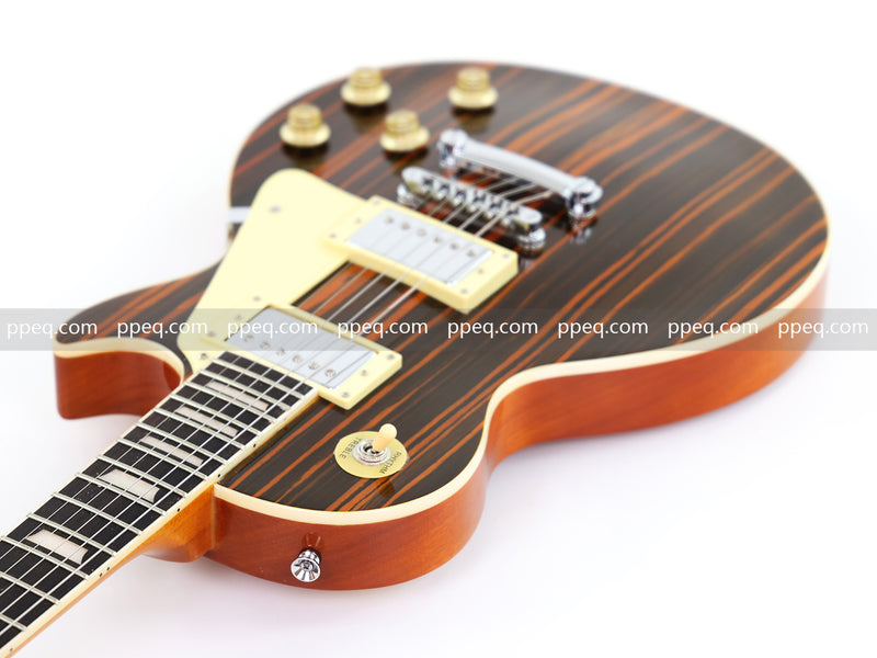 LP Standard Style Electric Guitar with Zebrawood Maple Veneer (YMZ-087)