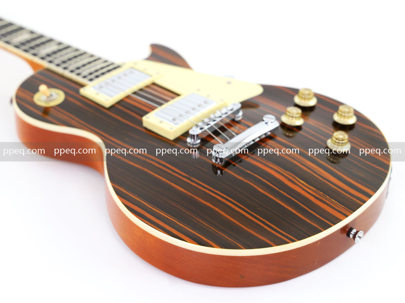 LP Standard Style Electric Guitar with Zebrawood Maple Veneer (YMZ-087)