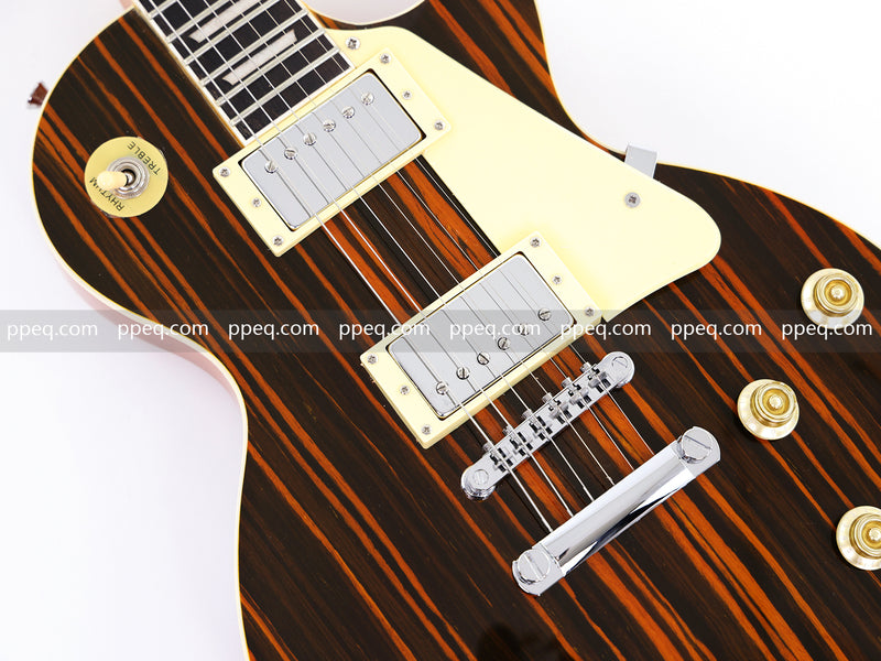 LP Standard Style Electric Guitar with Zebrawood Maple Veneer (YMZ-087)