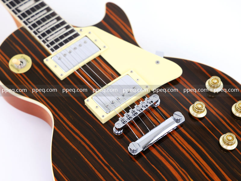 LP Standard Style Electric Guitar with Zebrawood Maple Veneer (YMZ-087)