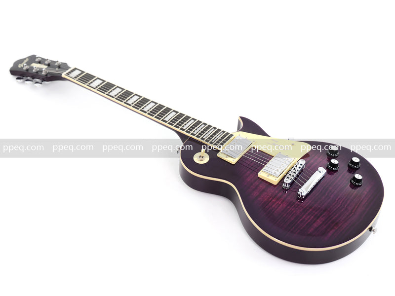 LP Style Electric Guitar with Flant Maple Top & Vibrant Purple Gloss Finish (YMZ-231)