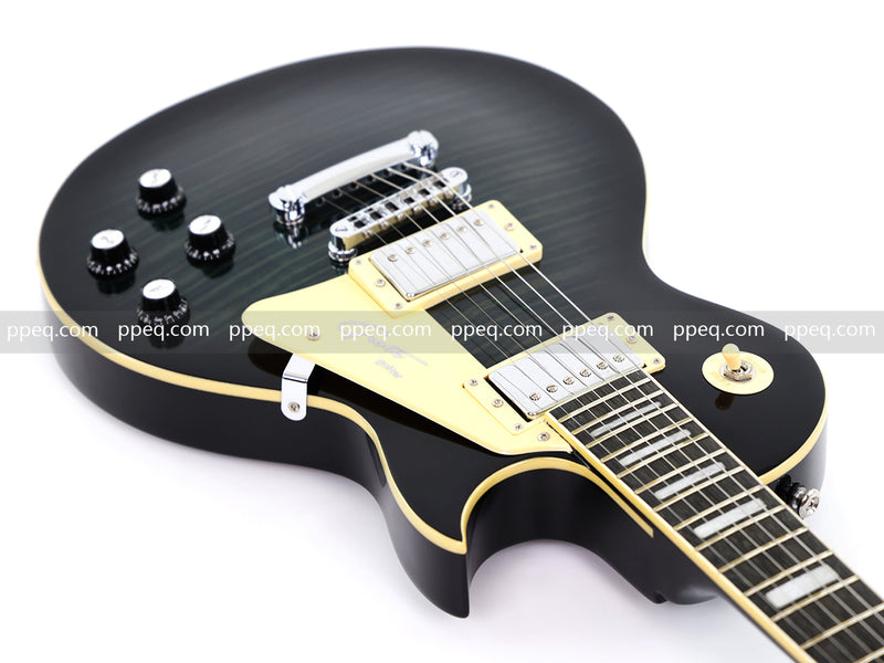 LP Style Electric Guitar with Modern Headstock & Black Gloss Finish (YMZ-270)