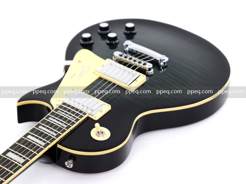 LP Style Electric Guitar with Modern Headstock & Black Gloss Finish (YMZ-270)