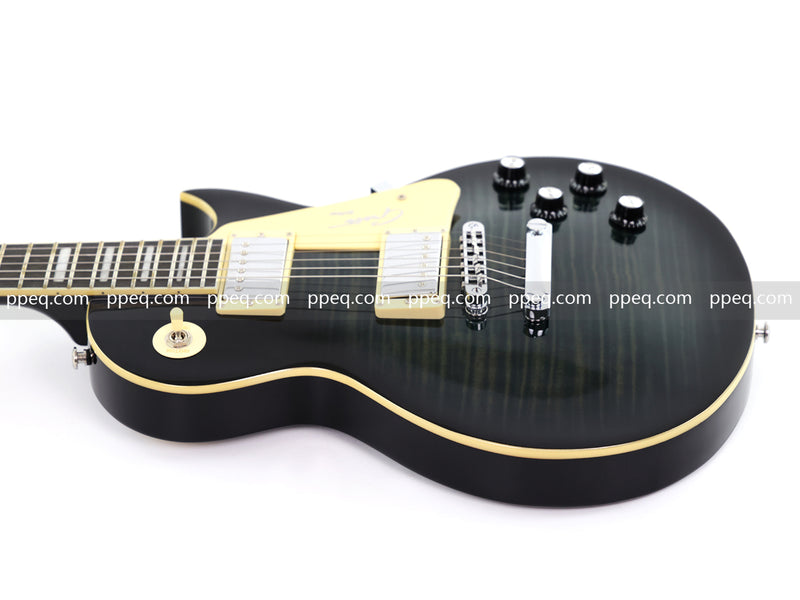 LP Style Electric Guitar with Modern Headstock & Black Gloss Finish (YMZ-270)