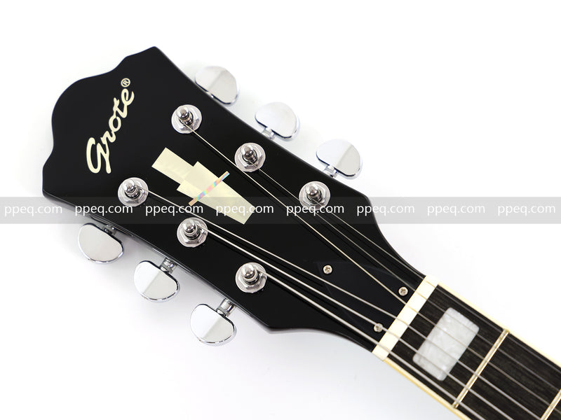 LP Style Electric Guitar with Modern Headstock & Black Gloss Finish (YMZ-270)