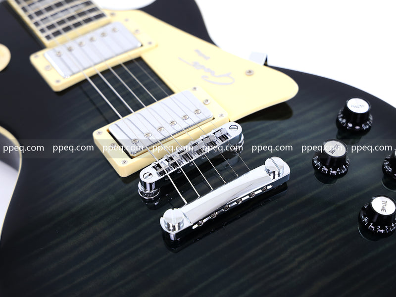 LP Style Electric Guitar with Modern Headstock & Black Gloss Finish (YMZ-270)