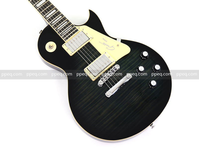 LP Style Electric Guitar with Modern Headstock & Black Gloss Finish (YMZ-270)