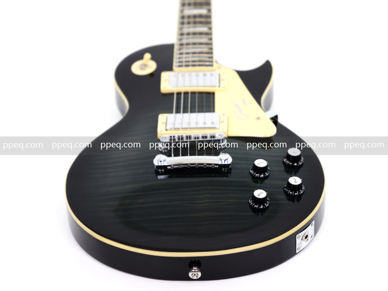 LP Style Electric Guitar with Modern Headstock & Black Gloss Finish (YMZ-270)