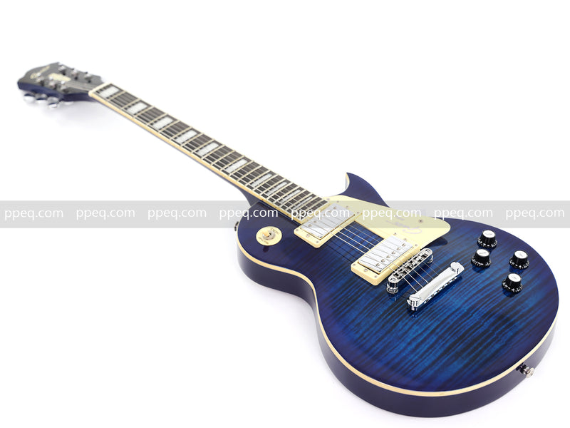 LP Style Electric Guitar with Modern Headstock & Blue Gloss Finish (YMZ-268)