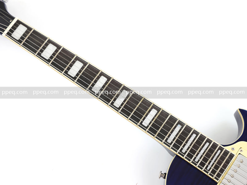 LP Style Electric Guitar with Modern Headstock & Blue Gloss Finish (YMZ-268)