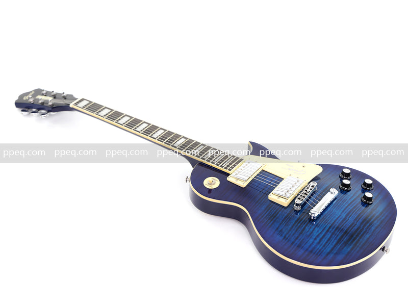 LP Style Electric Guitar with Modern Headstock & Blue Gloss Finish (YMZ-268)