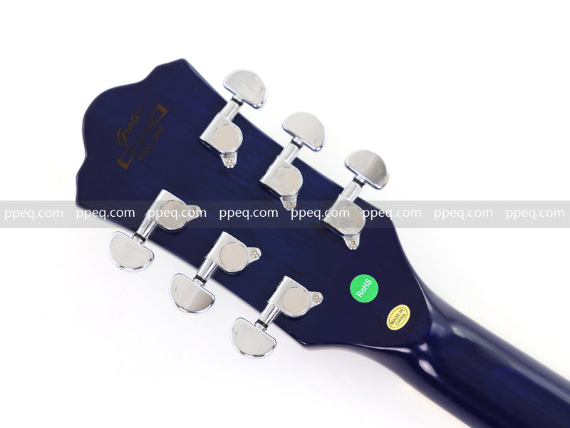 LP Style Electric Guitar with Modern Headstock & Blue Gloss Finish (YMZ-268)