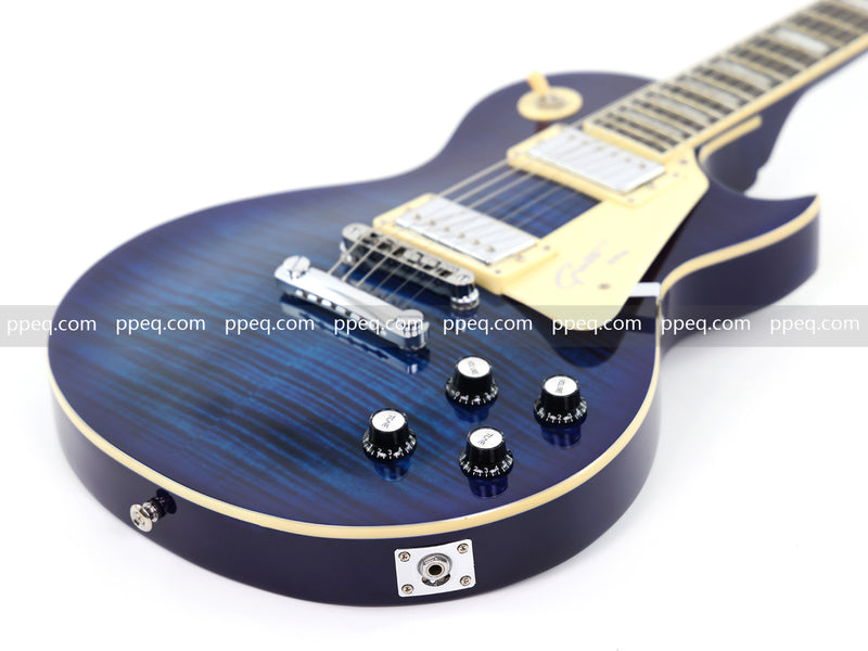 LP Style Electric Guitar with Modern Headstock & Blue Gloss Finish (YMZ-268)