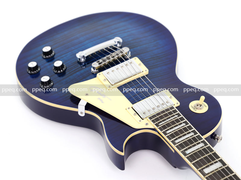 LP Style Electric Guitar with Modern Headstock & Blue Gloss Finish (YMZ-268)
