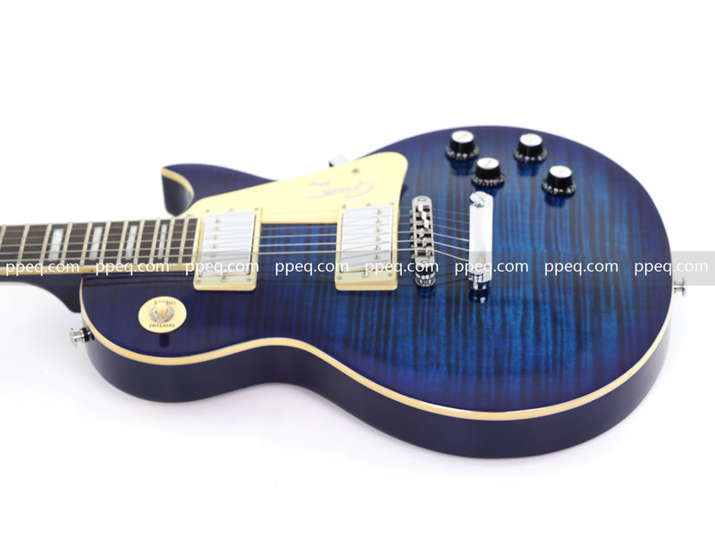 LP Style Electric Guitar with Modern Headstock & Blue Gloss Finish (YMZ-268)