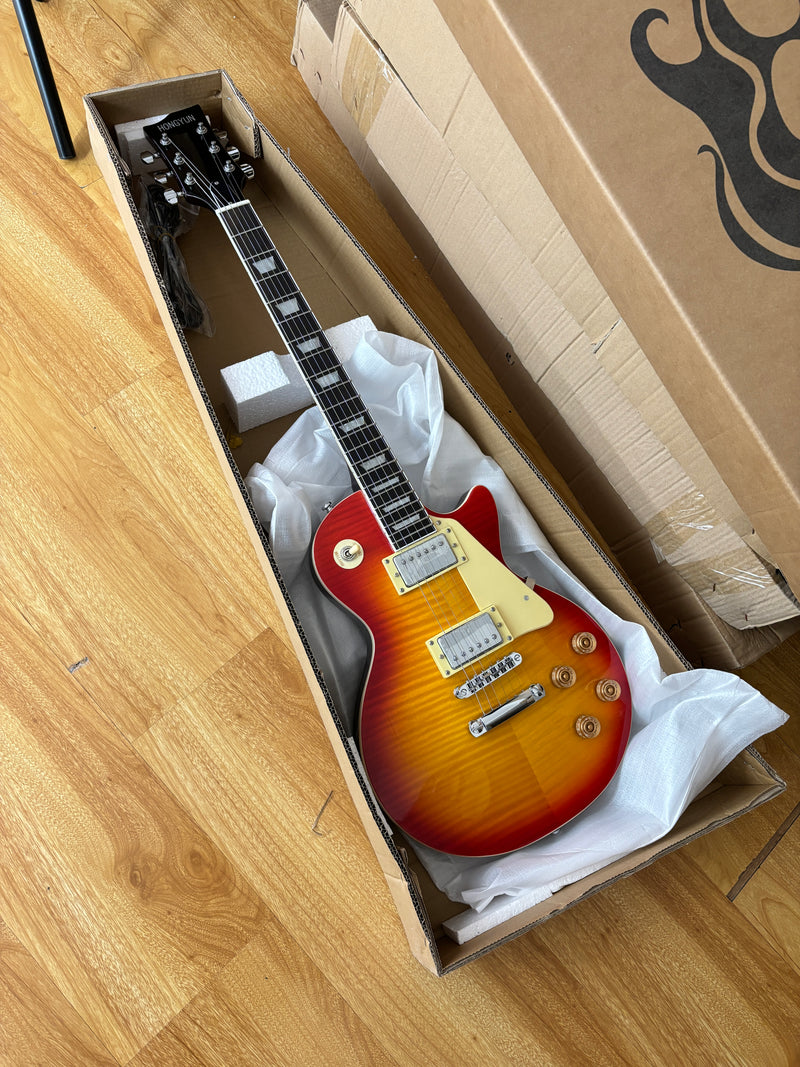 LP Standard Style Electric Guitar with AA Flamed Maple Veneer Top (HY-2540)