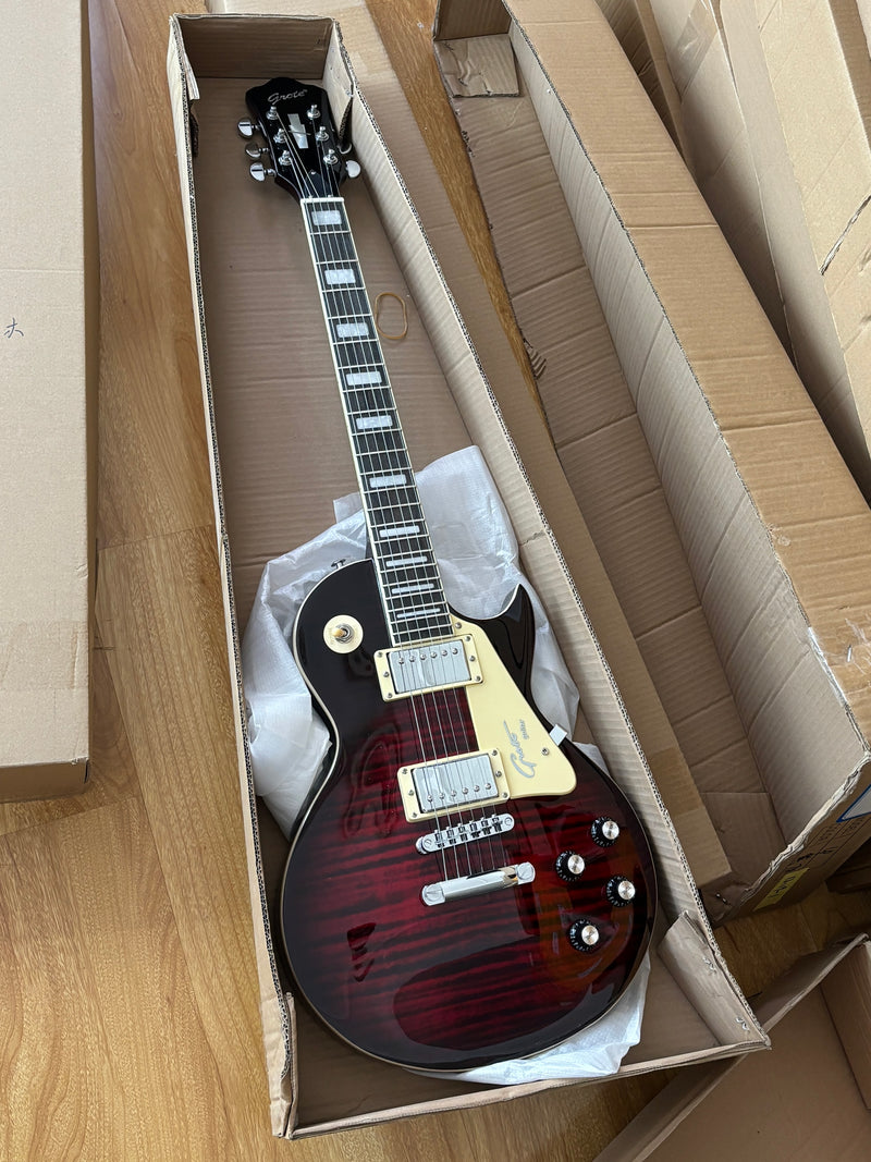 LP Standard Style Electric Guitar with Modern Headstock & Gloss Finish (YMZ-024)