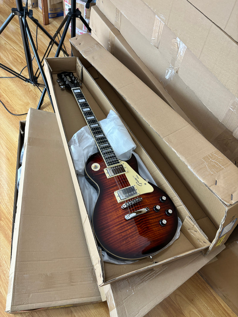 LP Standard Style Electric Guitar with Modern Headstock & Gloss Finish (YMZ-024)