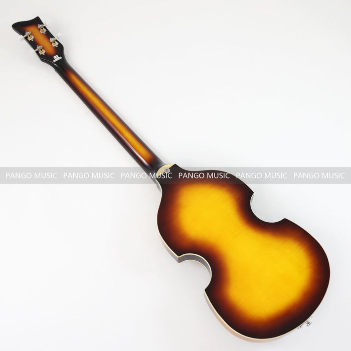 Left Hand 4 Strings Semi Hollow Violin Electric Bass Guitar (PHF-127)