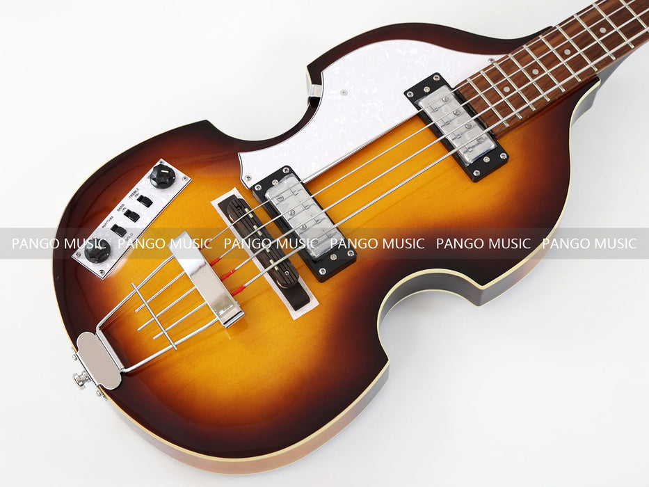 Left Hand 4 Strings Semi Hollow Violin Electric Bass Guitar (PHF-127)